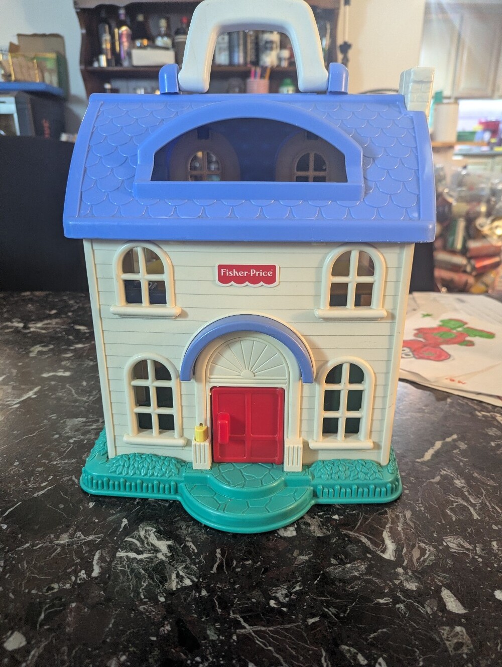 Fisher-Price Blue, Teal & Red Carry-Along Playhouse 1996